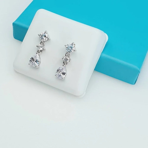 925 Sterling Silver CZ Beautiful Earrings for Women, 1USPAR4248 - Picture 7 of 11